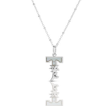 Solid Silver T Initial Necklace With Mother Of Pearl, 2 of 6