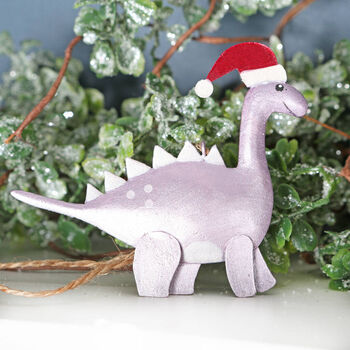 Tin Trex Dinosaur Christmas Tree Decoration, 6 of 6