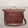 Men's Leather Rugged Satchel Bag Briefcase Gift, thumbnail 10 of 10