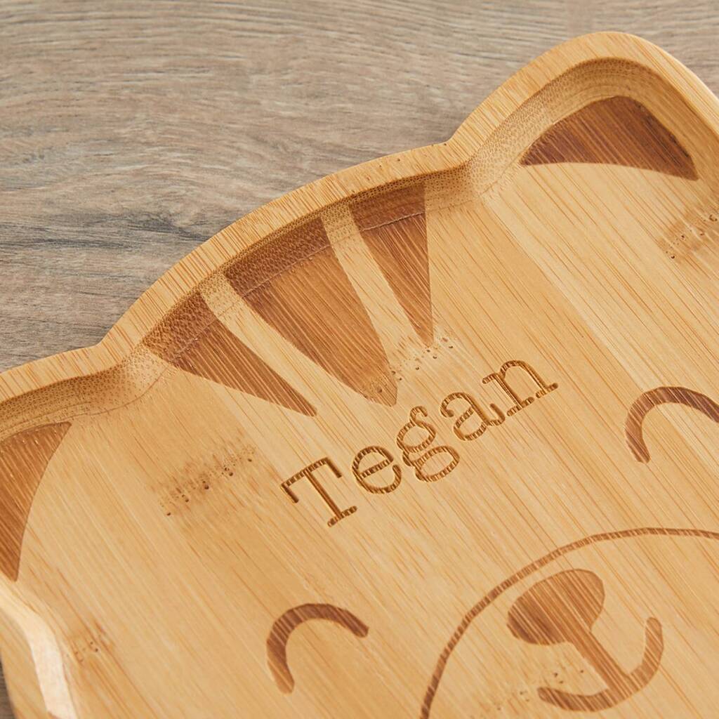 Personalised Tiger Bamboo Plate By My 1st Years
