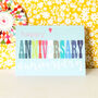 Mini Glittery Happy Anniversary Card, thumbnail 1 of 3