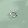 Emerald Green Single Baguette Cut Cz Huggie Hoop, thumbnail 8 of 12