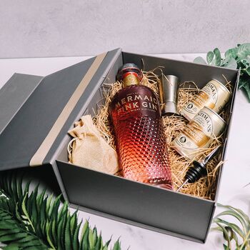 Personalised Mermaid Pink Gin Gift Set Luxury Gift Box, 2 of 5