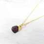 Raw Garnet Gold Plated January Birthstone Necklace, thumbnail 1 of 5