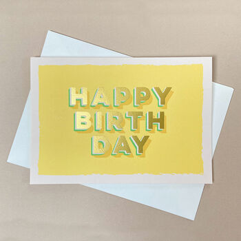 Eight Colour Block 3D Happy Birthday Card Box Set, 10 of 10