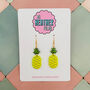 Pineapple Glitter Earrings, thumbnail 1 of 4