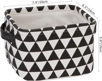 Set Of Four Square Black And White Storage Baskets, 6 of 6