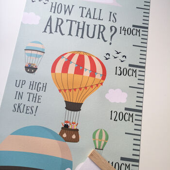 Personalised Hot Air Balloon Fun Height Chart, 2 of 5