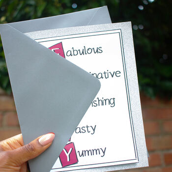 50th Personalised Birthday Card With Silver Glitter, 3 of 4