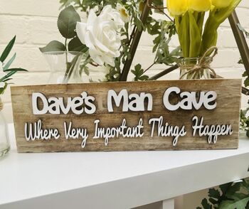Personalised Man Cave Father's Day Gift Reclaimed Wood, 2 of 6