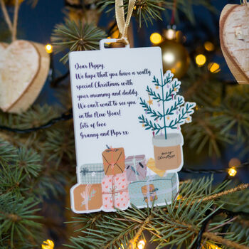 Personalised Christmas Tree And Presents Tag Decoration, 6 of 6