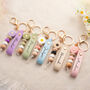 Personalized Floral Beaded Keychain Gift For Her, thumbnail 3 of 8