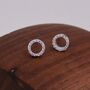 Sterling Silver Open Circle Stud Earrings With Cz, thumbnail 5 of 12