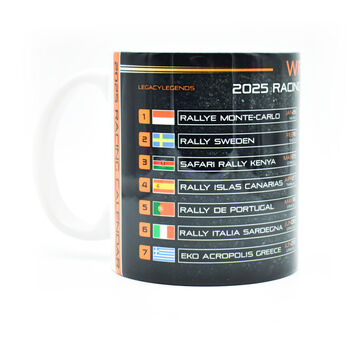 Wrc 2025 Season Racing Calendar Mug, 3 of 5