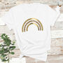 Ladies Rainbow T Shirt In Gold And Leopard Print, thumbnail 1 of 2