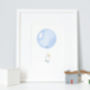 Personalised Boys Powder Blue Balloon Nursery Print, thumbnail 2 of 10