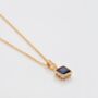 Sapphire 18k Gold Plated Square Necklace, thumbnail 2 of 4