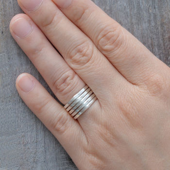 Inside Out Stacking Ring In Sterling Silver, 4 of 6