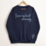 Personalised I Wear My Heart On My Sleeve Unisex Sweatshirt With Names On Sleeve, thumbnail 5 of 12