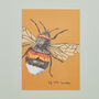 Handmade Greeting Card Bumblebee, Recycled Card, thumbnail 1 of 7
