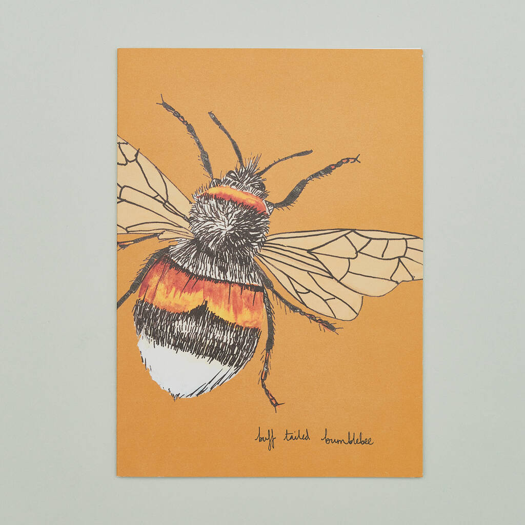 Handmade Greeting Card Bumblebee, Recycled Card, 1 of 7