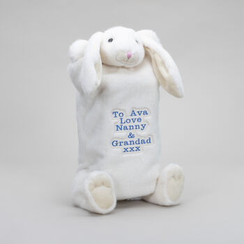 Personalised Embroidery Cream Bunny Hot Water Cover, 9 of 12