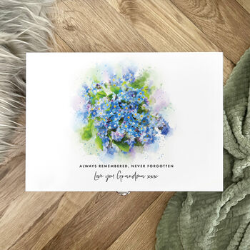 Personalised Forget Me Not Design Memory Box Three Sizes 22cm | 27cm | 30cm, 5 of 10