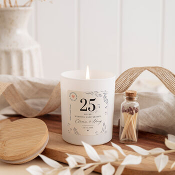 Personalised Silver Anniversary Candle Gift, 3 of 6