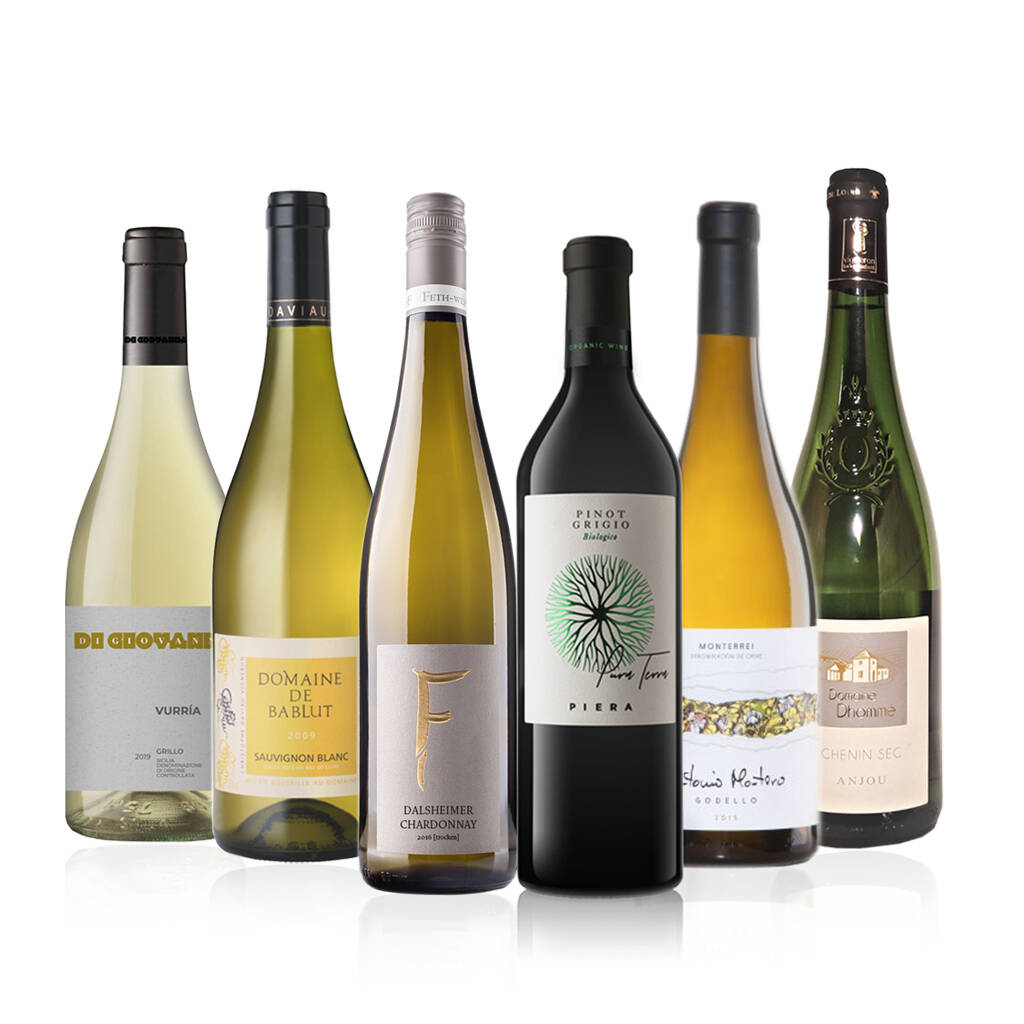 Six Bottles Organic White Wine Selection By Savage Vines
