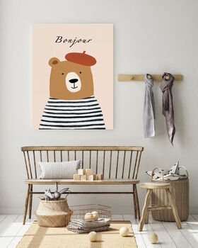 Bojour Bear Nursery Art Print, 3 of 4
