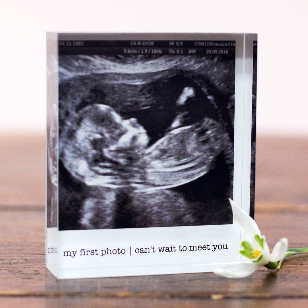 I'm On My Way 12 & 20 Week Double Baby Scan White Frame & Mount Baby Shower Gift 