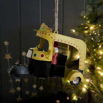 Santa In A Tuk Tuk Hanging Decoration, 3 of 3