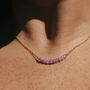 Gold Tone Purple Chalcedony Pendant Necklace, thumbnail 1 of 5