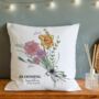 Birth Month Flower Couple Cushion, thumbnail 1 of 8
