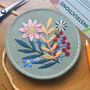 Green Floral Embroidery Kit, thumbnail 1 of 4