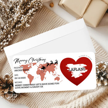 Personalised Christmas Boarding Pass, Surprise Scratch Reveal Card, 4 of 9