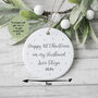 Happy 1st Christmas Husband, Fiancé, Boyfriend Bauble, thumbnail 1 of 3