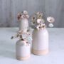Ceramic White And Gold Flower Stems Set In Three Styles, thumbnail 2 of 6