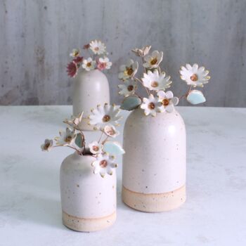Ceramic White And Gold Flower Stems Set In Three Styles, 2 of 6