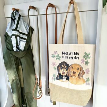 Personalised Dog Mum Cotton And Jute Floral Bag, 2 of 12