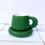 Cushion Club Ceramic Mug And Saucer Set Pine Green, thumbnail 1 of 2