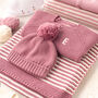 Luxury Baby Girl Dusky Rose And Cream Knitted Gift Box, thumbnail 1 of 12