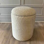 Round Storage Pouffe In Cream Bouclé, thumbnail 1 of 5