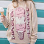 Scooper Dooper Women's Ice Cream Graphic Sweatshirt, thumbnail 1 of 4