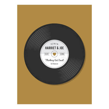 Personalised Record Wedding Or Anniversary Gift Print, 3 of 5