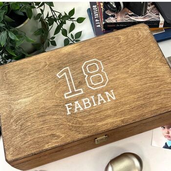 Personalised Wooden Birthday Memory Box, 2 of 11