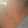Delicate Multi Gemstone Crystal Gold Plated Necklace, thumbnail 2 of 5