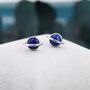 Genuine Blue Lapis Lazuli Planet Stud Earrings, thumbnail 1 of 11
