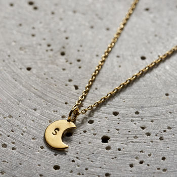 Personalised Mini Crescent Moon Necklace, 3 of 7