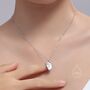 Daffodil Flower Oval Necklace In Sterling Silver, thumbnail 1 of 10